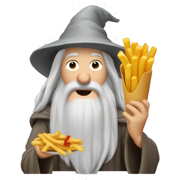 Gandalf eating fries emoji