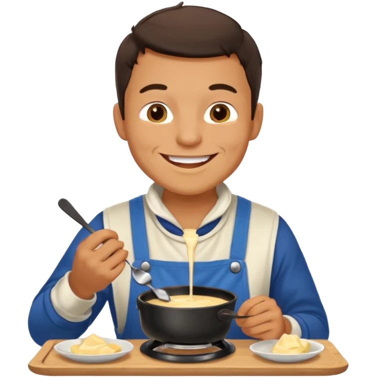 man eating fondue emoji