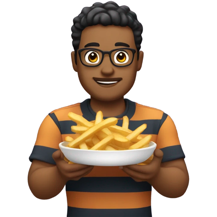 Nick eh 30 with French fries and waves emoji