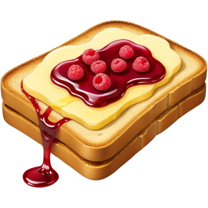 a slice of bread with butter and raspberry jam emoji