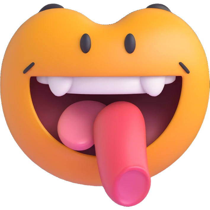 smiling with tongue sticking out
add the words  I’m talking bout innatt  emoji