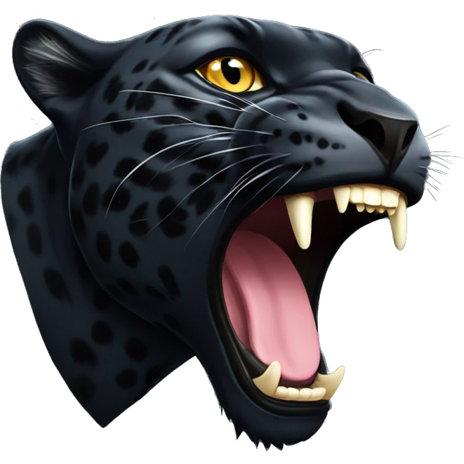 winged black leopard roaring emoji