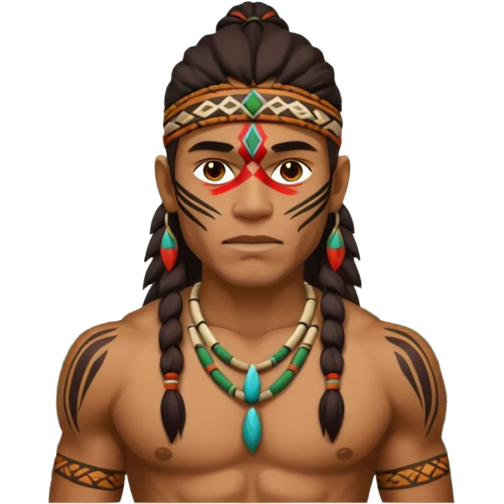 a tribal man with jungle emoji