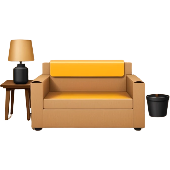 large cardboard box standing in a living room emoji