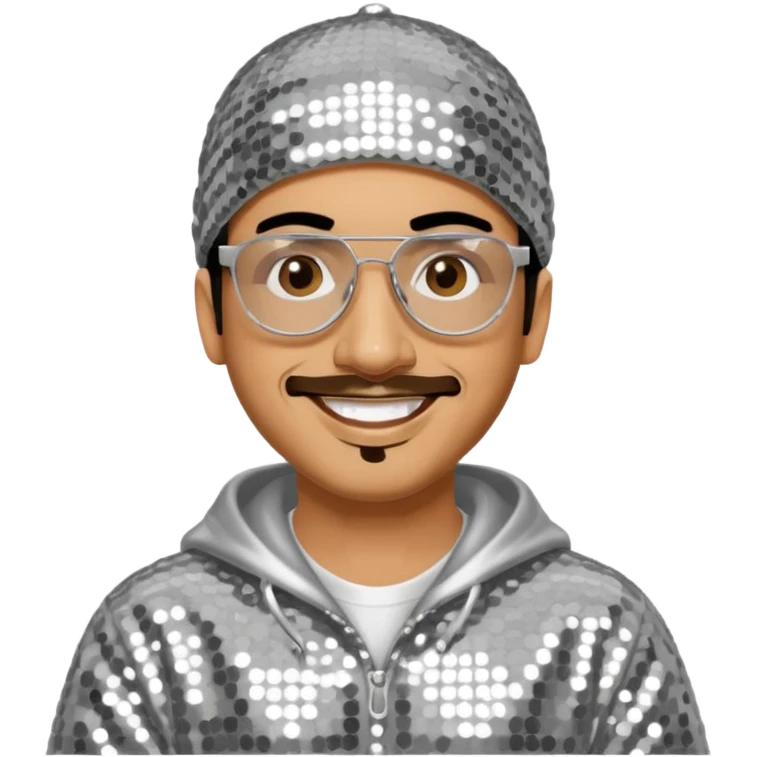 Ali G with silver sequin outfit emoji