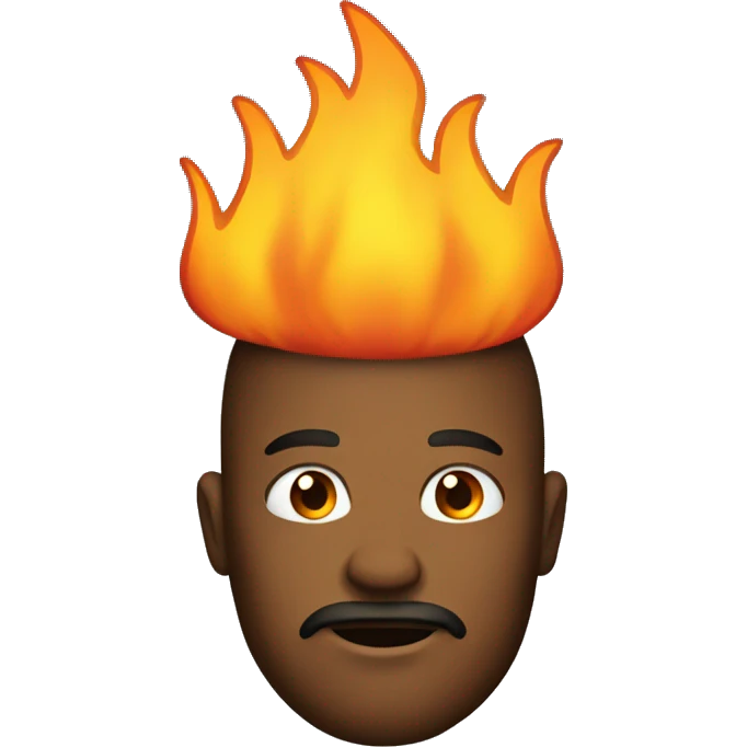 man with fire for a head  emoji
