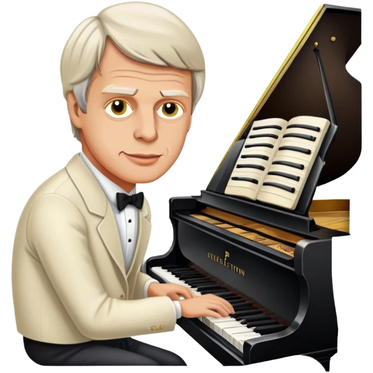George Plimpton playing the piano emoji