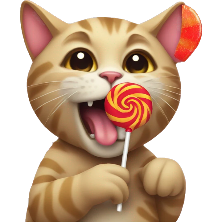 cat eating lollipop  emoji