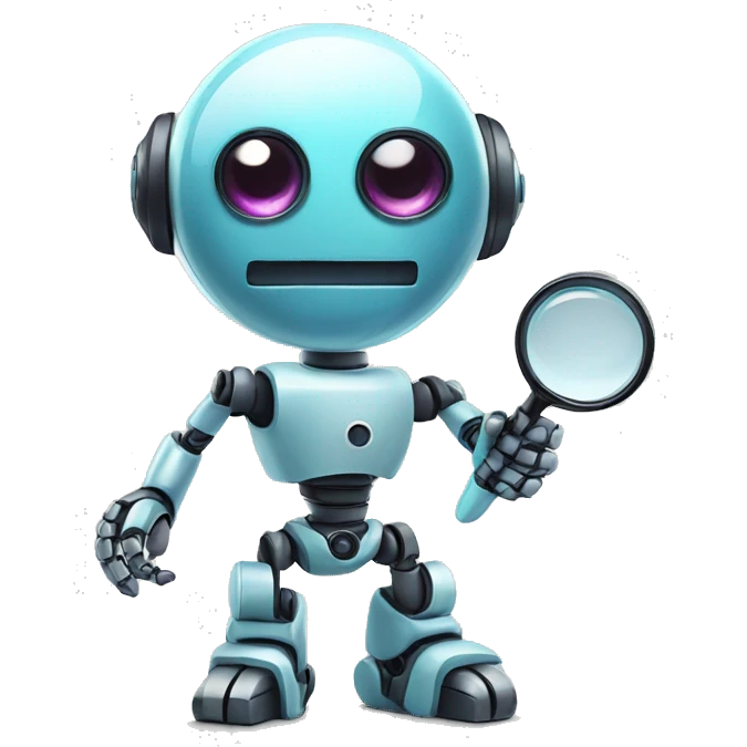 Robot with magnifying glass emoji