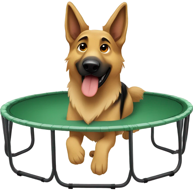 German Shepherd on a trampoline emoji