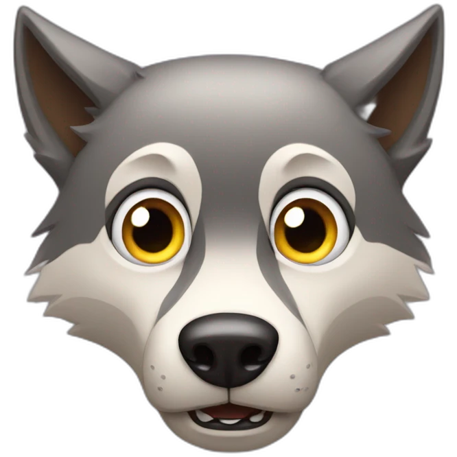 cartoon wolf with huge shocked eyes emoji