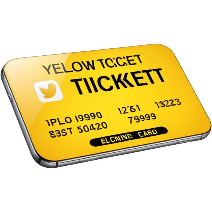 yellow ticket card iPhone emoji