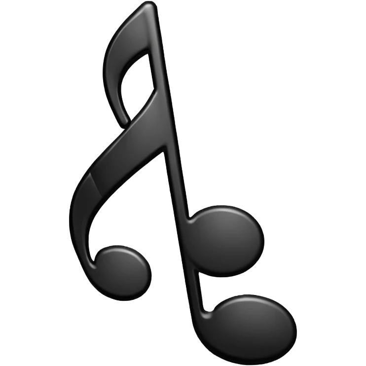 black simple music note re emoji
