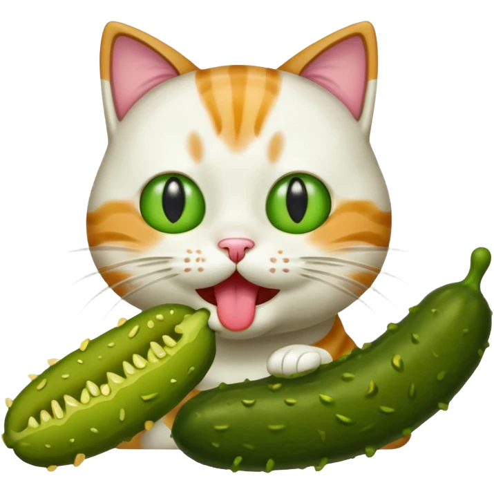 Cat eating pickle emoji