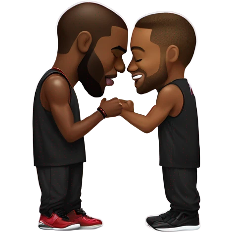 Lebron smooching Dwayne wade emoji