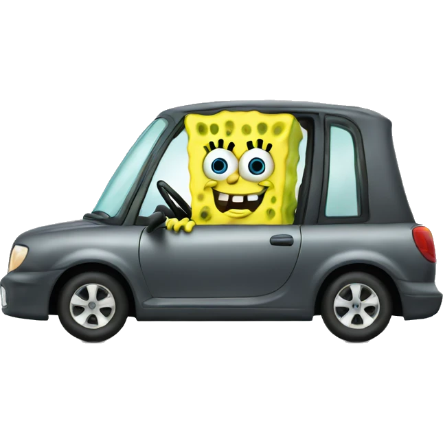 SpongeBob driving car emoji