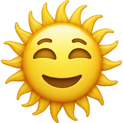 Waving sun emoji
