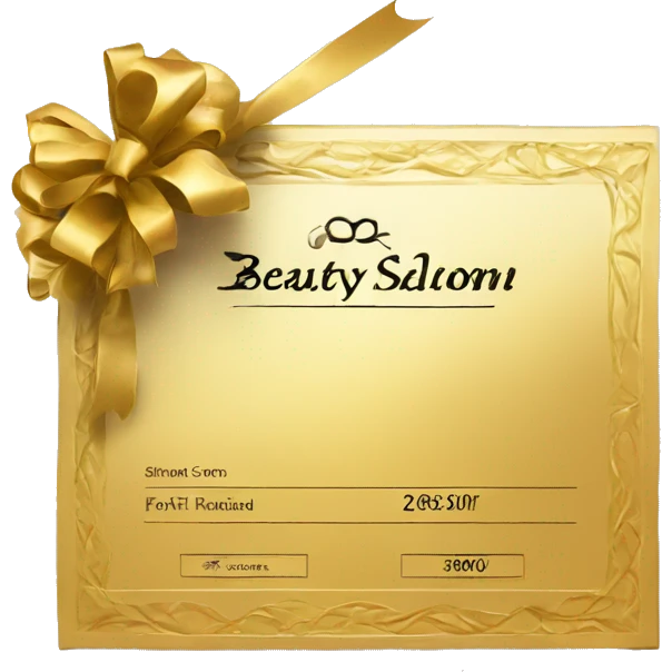 rectangular golden gift certificate for a beauty salon emoji