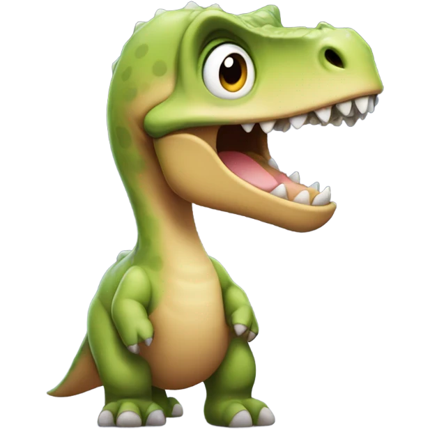 dinosaur with a head on its hand emoji