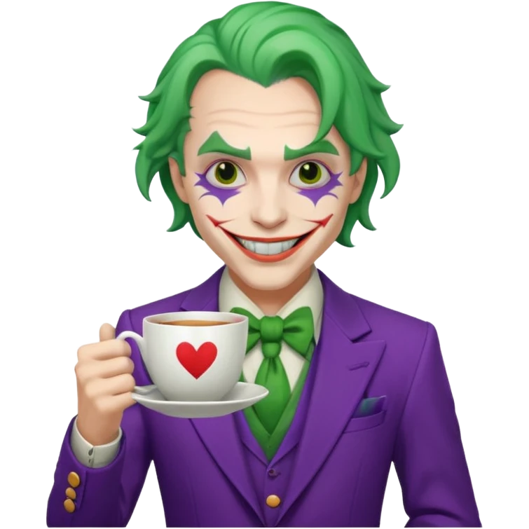 joker holding big tea cup emoji