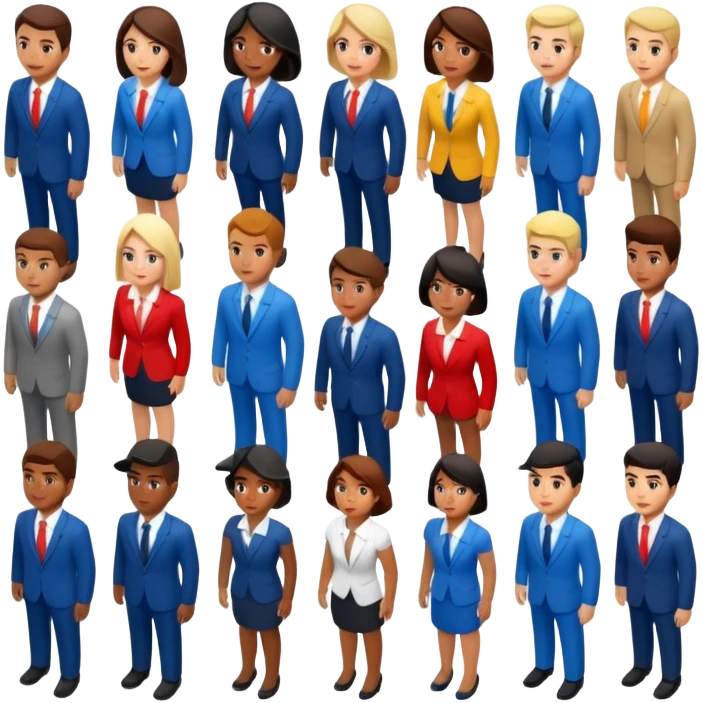 isometric people dressed as realtors emoji