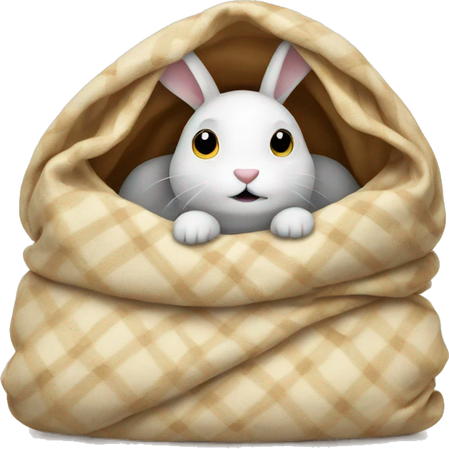 Rabbit in a blanket emoji