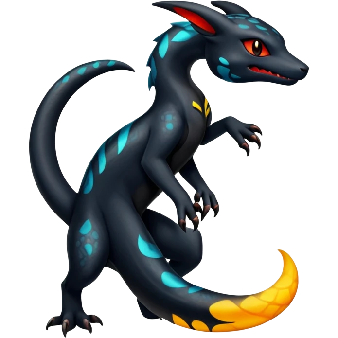 Shiny Salandit-Umbreon-Quilava-Fakémon-hybrid-creature (full body)  emoji
