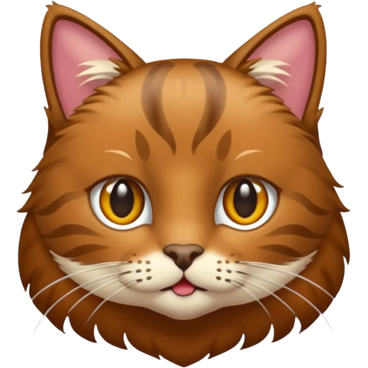 eine braune flauschige niedliche katze  emoji