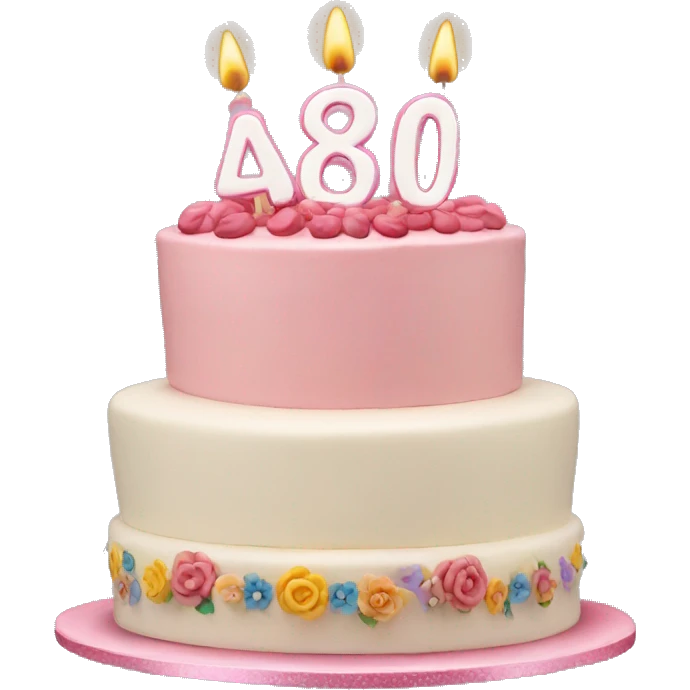 80th birthday cake emoji