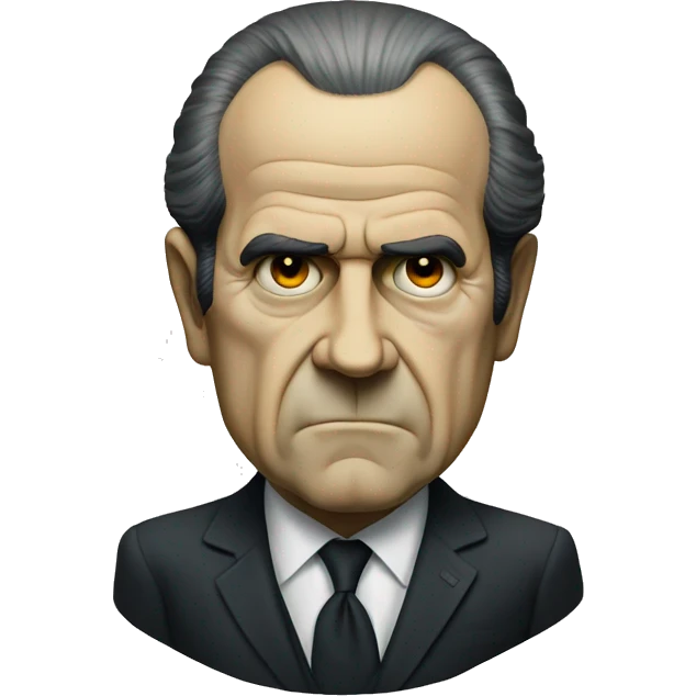 Richard Nixon staring at the viewer with a eerie blank expession emoji
