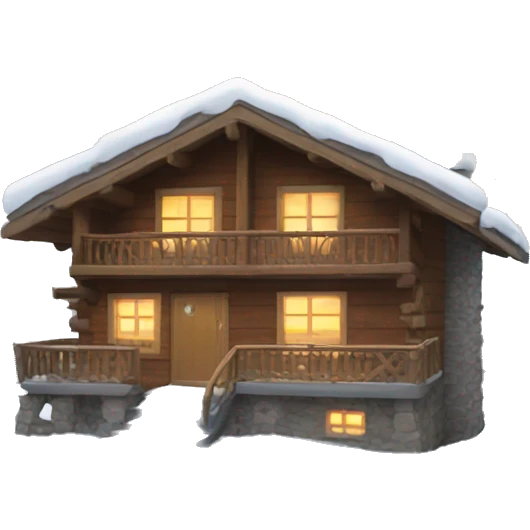A snowy chalet emoji