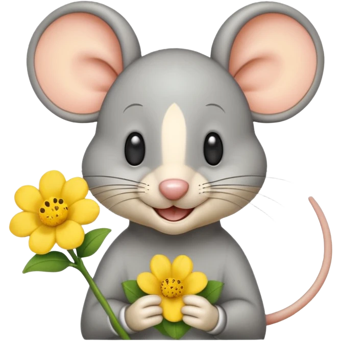 Jerry the mouse, giving a flower emoji