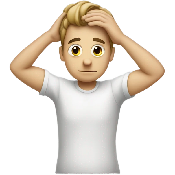 white person scratching their head with hands emoji