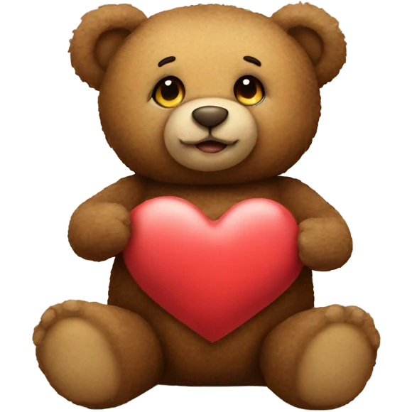Teddy bear with a heart emoji