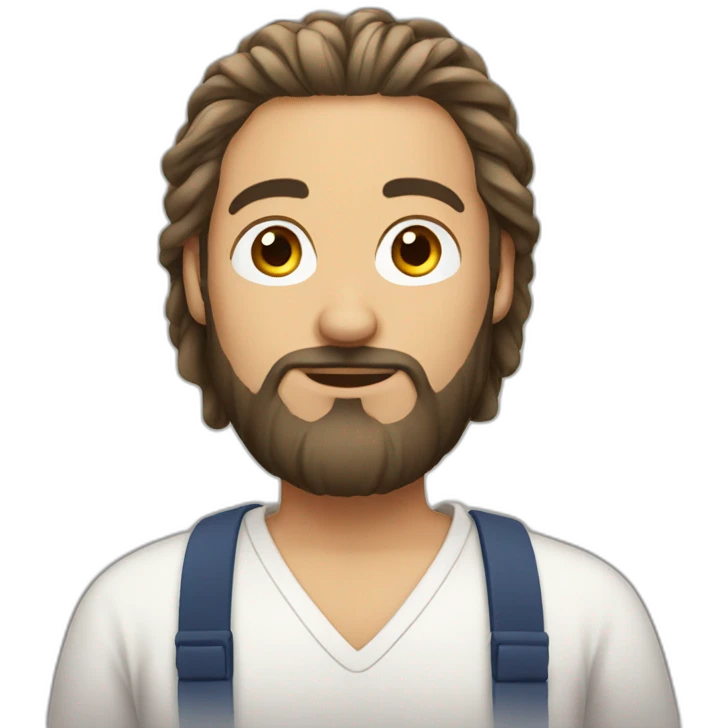 French man with manbun and beard emoji