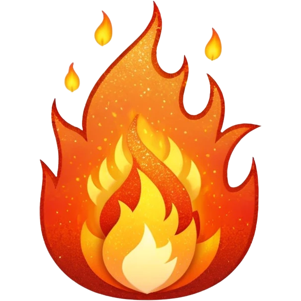Glittery fire emoji