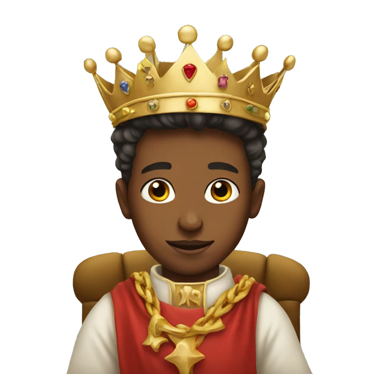 boy with a crown in a throne emoji