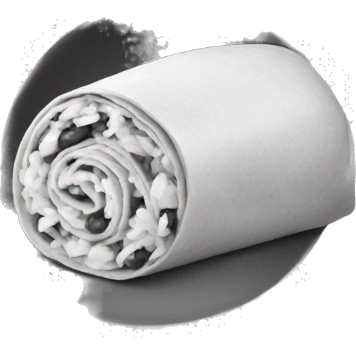 a single burrito emoji using only black and white color emoji