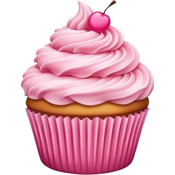 Cupcake with pink icing emoji