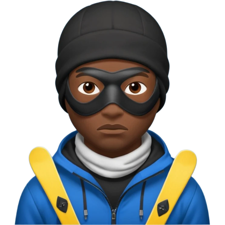 black guy thug with ski mask emoji