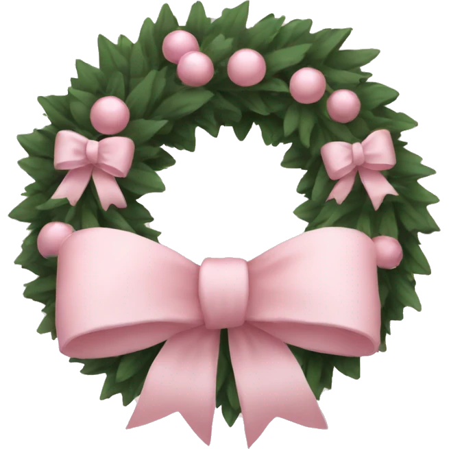 wreath with pale pink bows christmas mood emoji