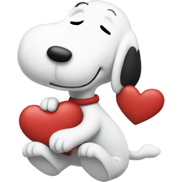 snoopy with hearts emoji