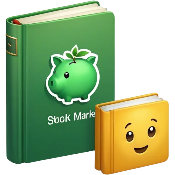 green books guides about stock market emoji