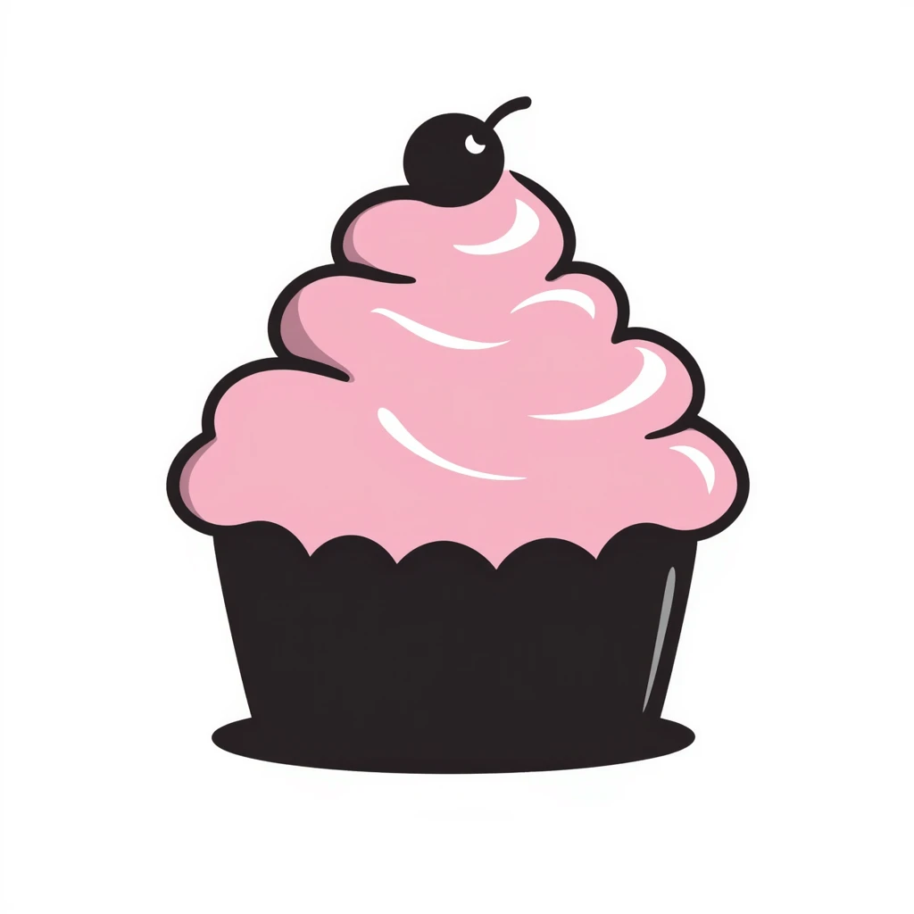 cupcake with pink icing emoji