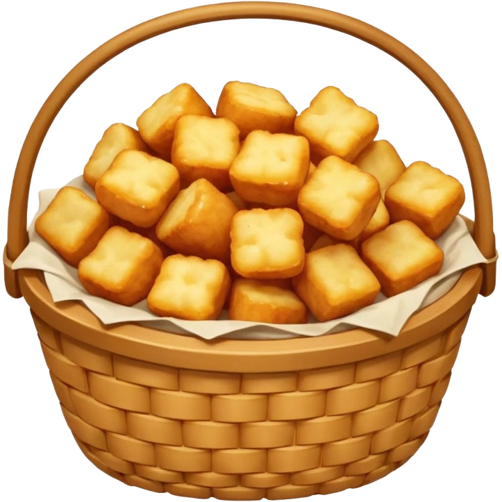 A basket full of sleeping fried cheese curds emoji