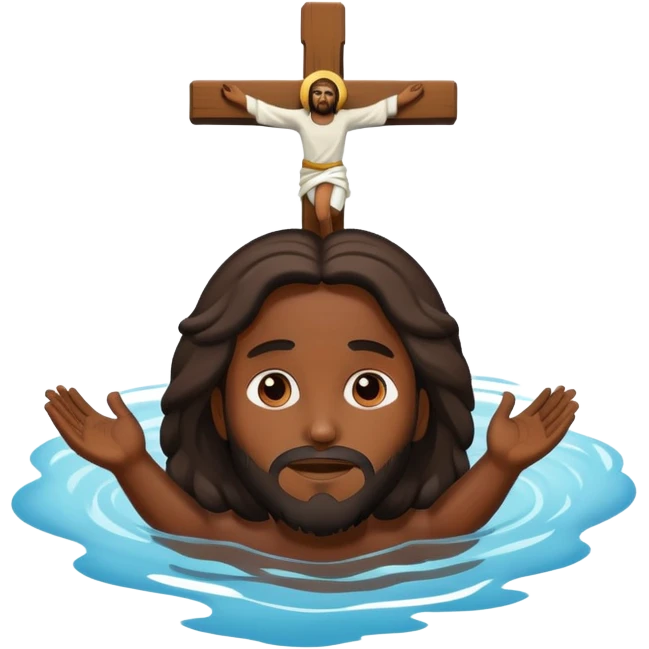Dark skin christ Jesus floating  emoji