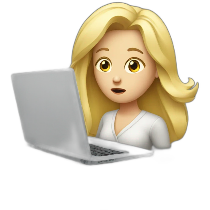 blond Confused laptop woman emoji