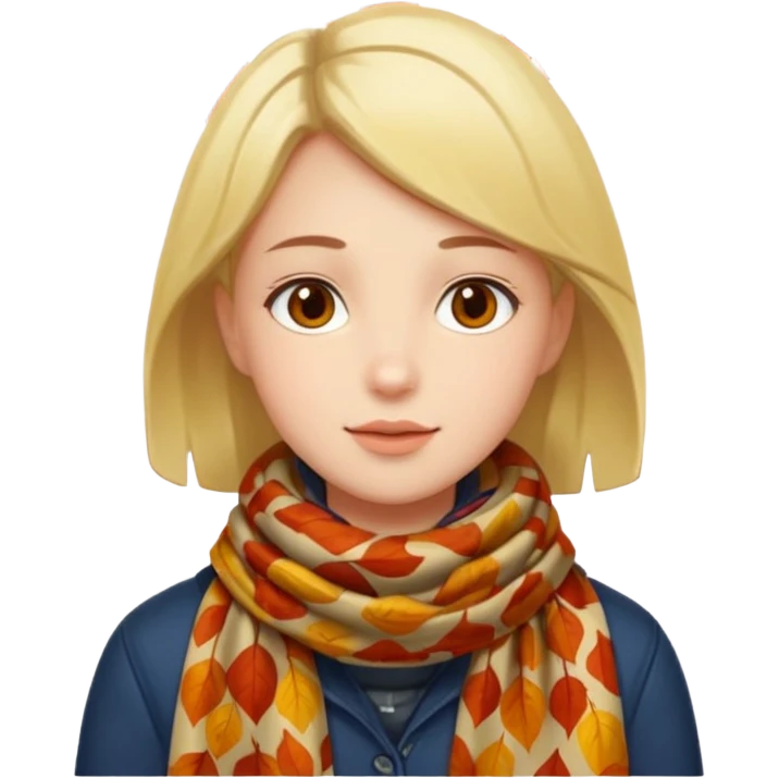 🧣🍂🍁 Wrapped in a scarf under falling leaves emoji