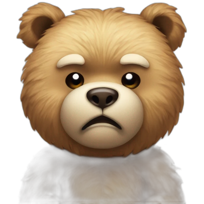 really angry and offended cute cuddly bear toy emoji