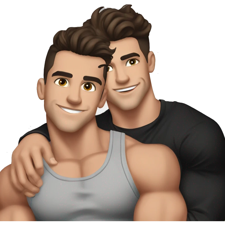 Grayson Dolan, tank top, muscular, embracing skinny brunette boyfriend emoji